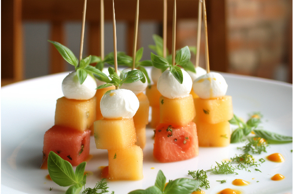 Spiedini di Melone e Mozzarella